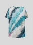 Abstract V Neck Regular Fit Casual T-Shirt