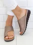 Women Summer Casual Low Heel Open Toe Casual Slide Sandals