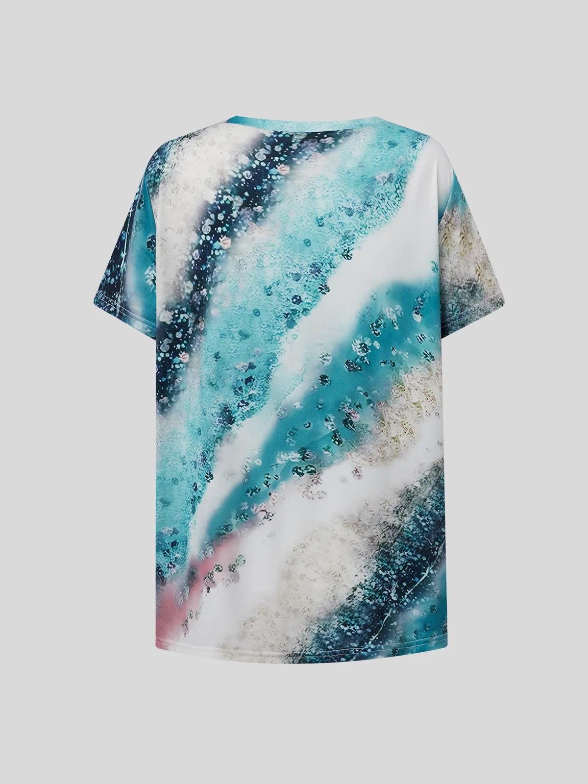 Abstract V Neck Regular Fit Casual T-Shirt