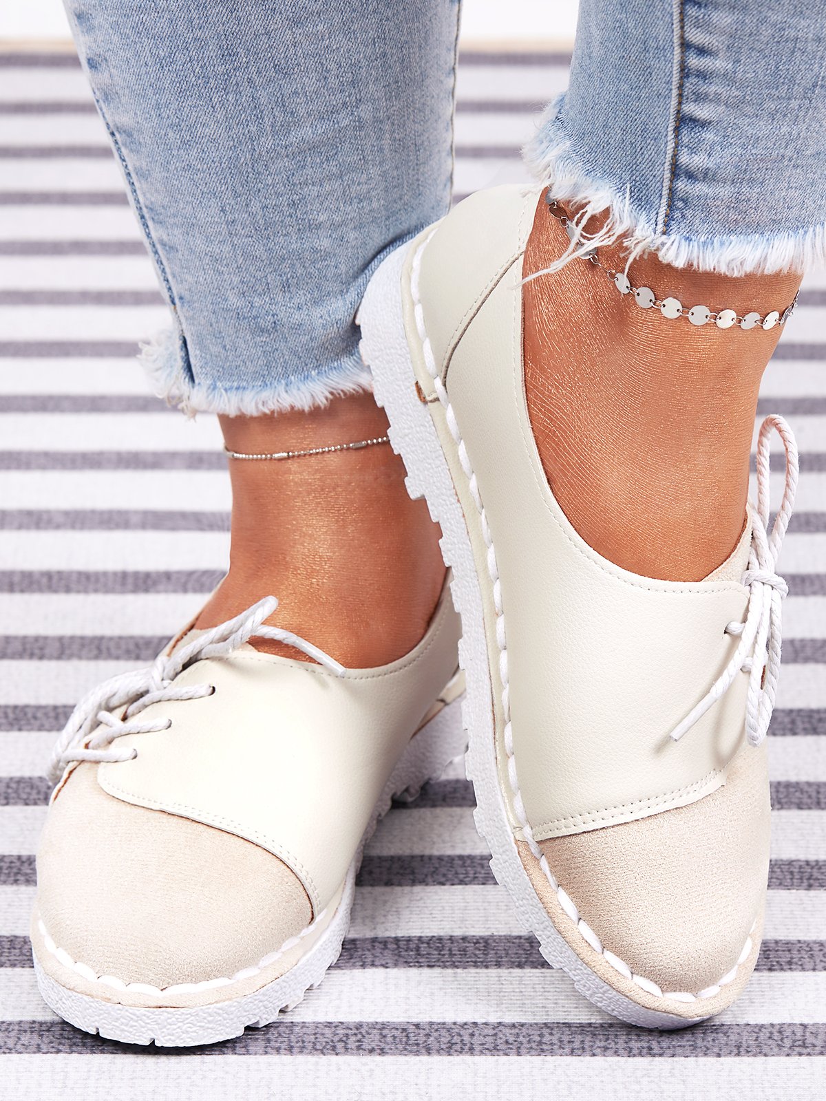 Casual Vintage Round Toe  All Season Flat