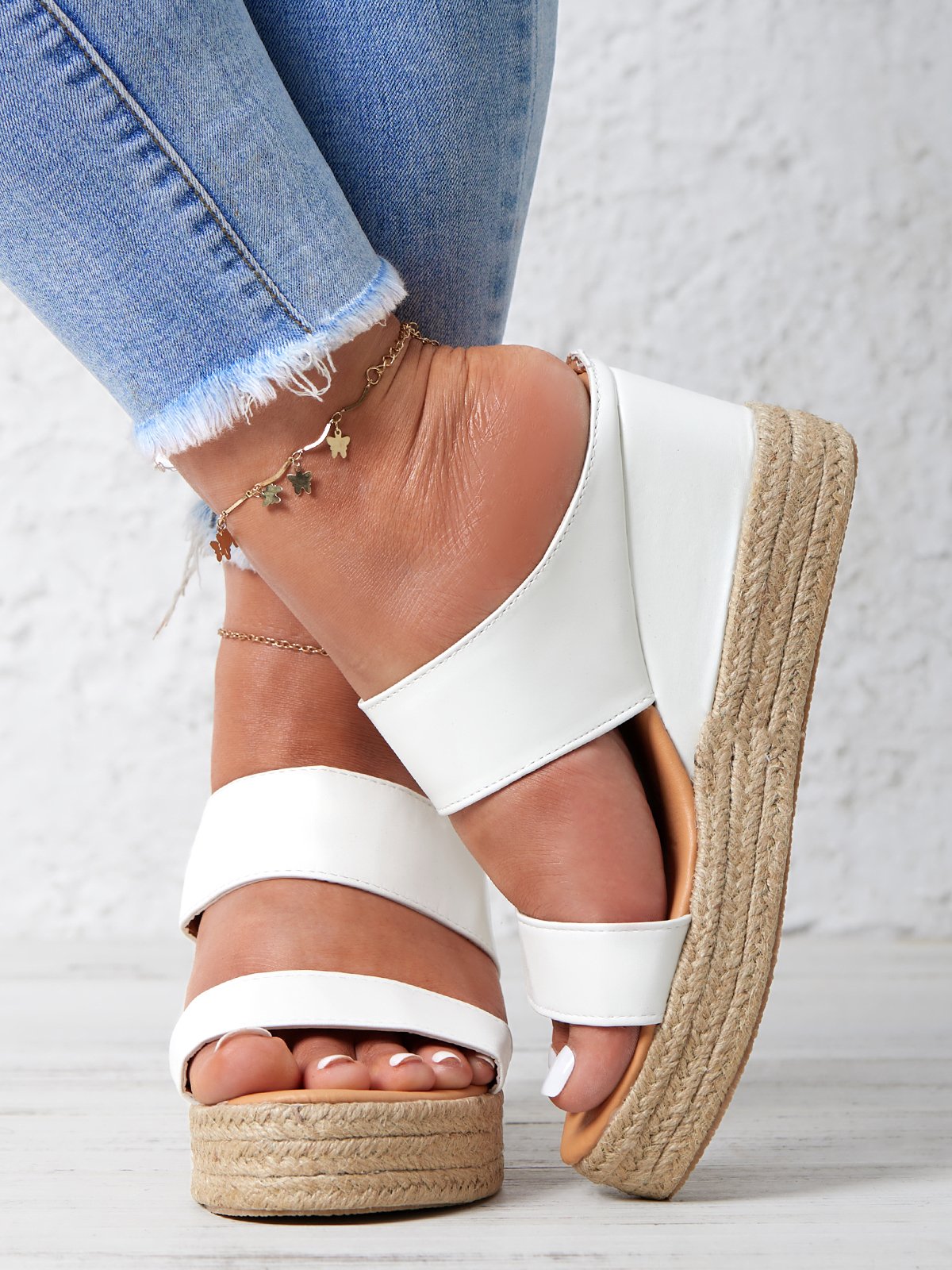 Beach vacation Straw Wedges Sandals