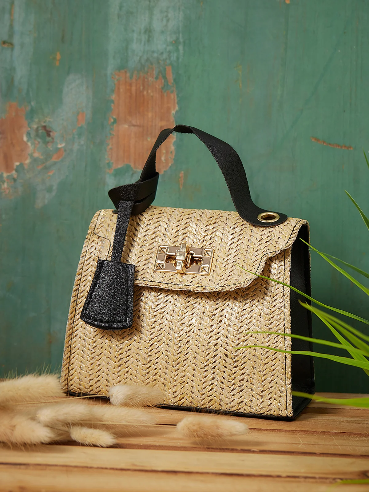 Urban Casual Straw Woven Messenger Bag Women's Handbag Vacation Daily