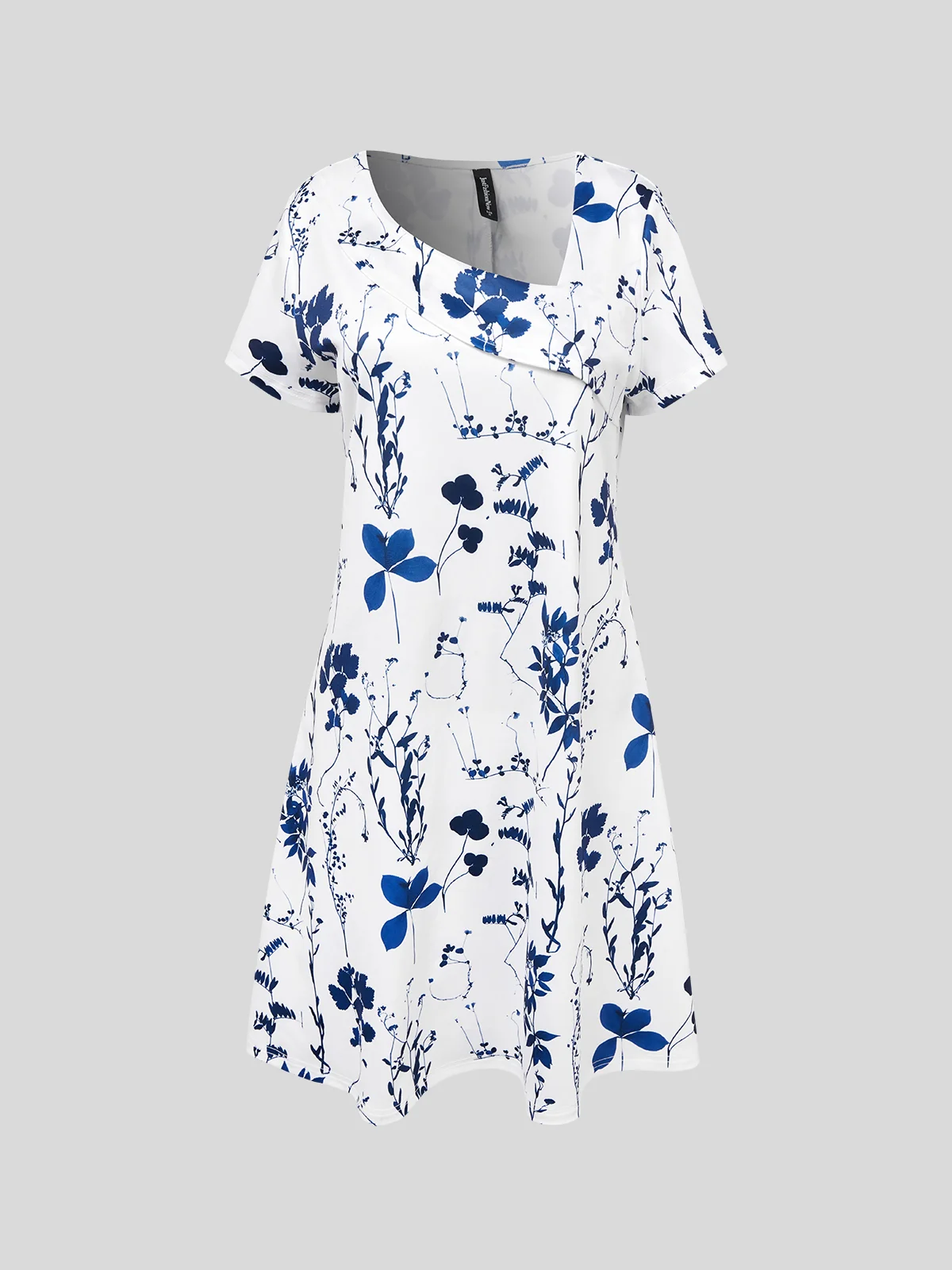 Floral Printed Loose Asymmetrical Casual Dress