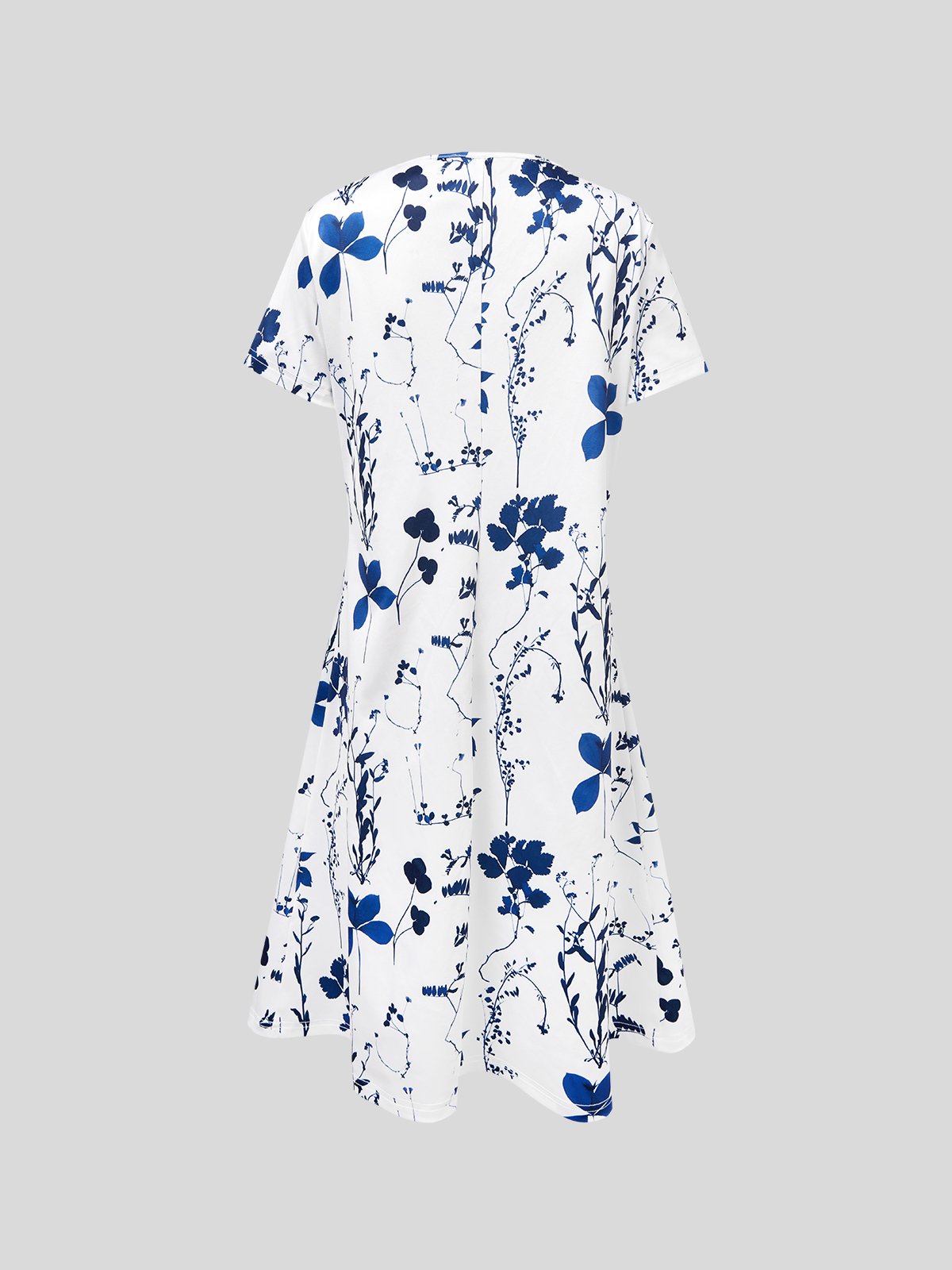 Floral Printed Loose Asymmetrical Casual Dress