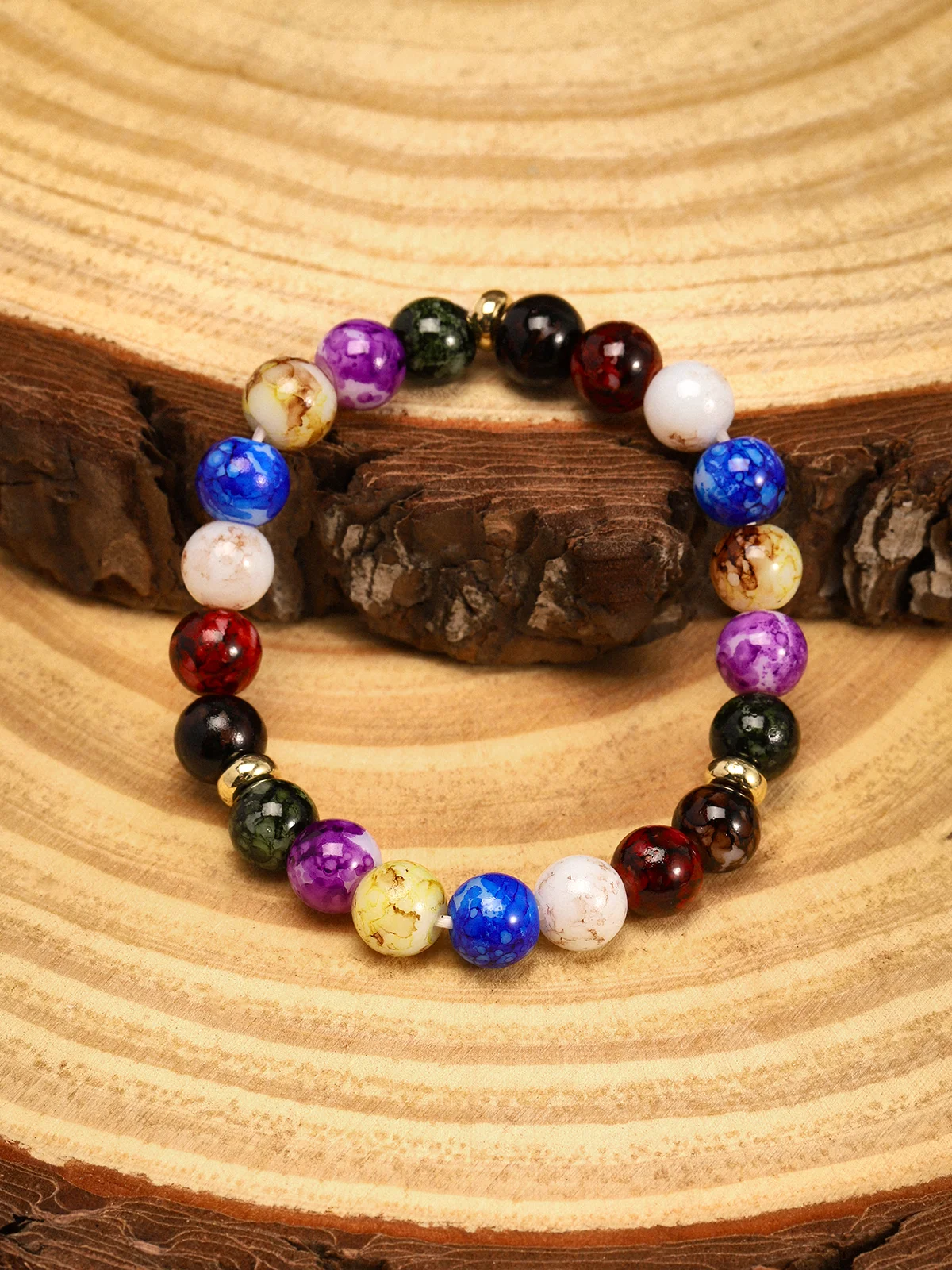 Leisure Ethnic Style Natural Mineral Colorful Beaded Bracelet