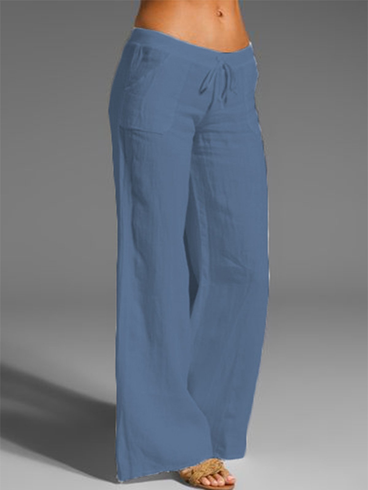 Women Casual Linen Solid Pants