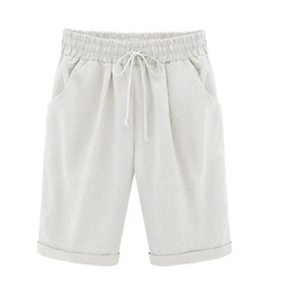 Women Casual Linen & Cotton Bottoms Shorts