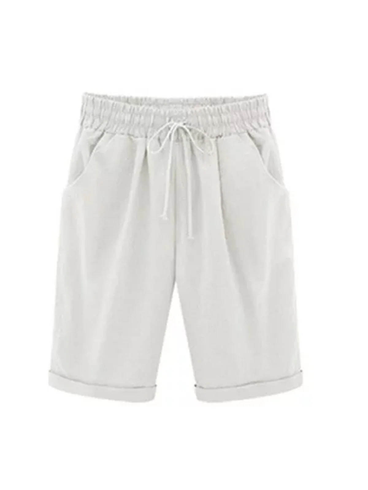 Women Casual Linen & Cotton Bottoms Shorts