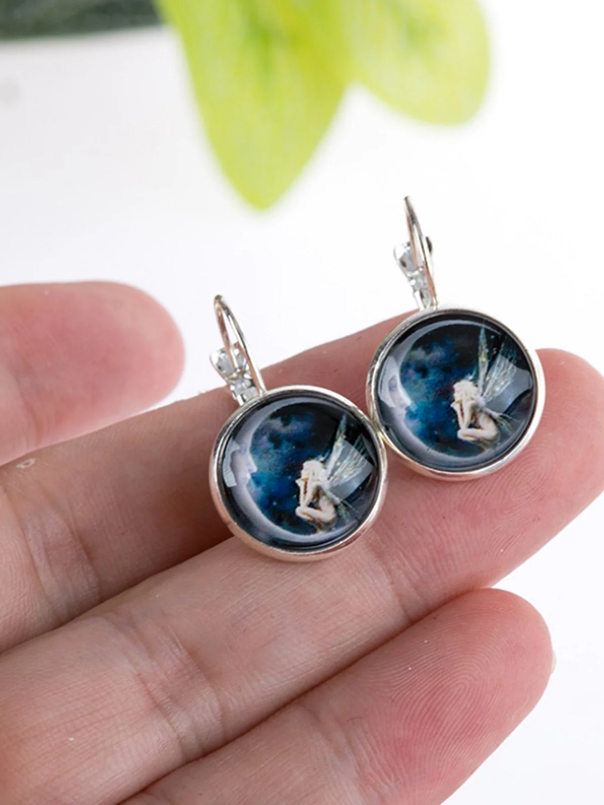 Women Vintage Glass Gem Earrings