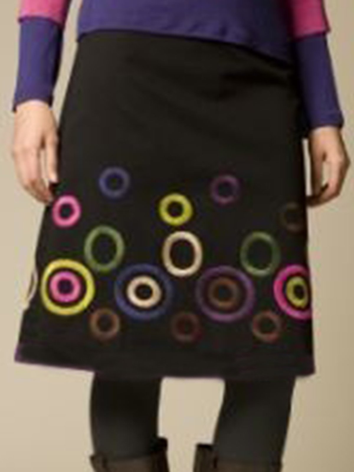 Black Casual Printed A-Line Skirt