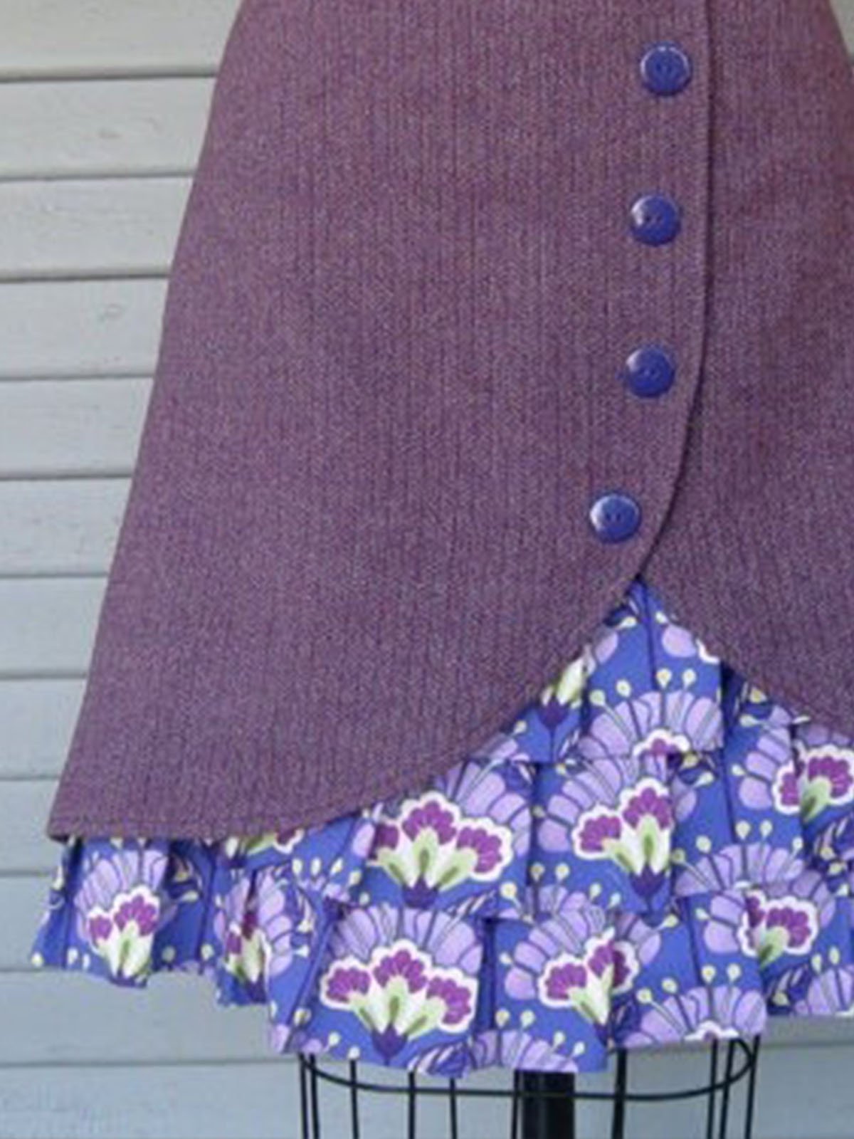 Purple Cotton-Blend Skirts