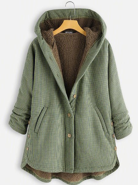 Casual Pockets Cotton-Blend Fleece Coat