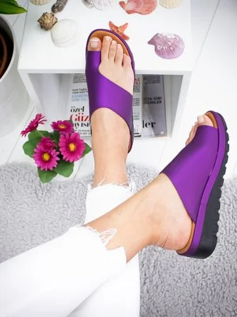 Women Summer Casual Low Heel Open Toe Casual Slide Sandals