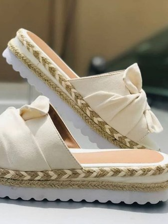 Women Casual Daily Comfy Bowknot Slip On Sandals