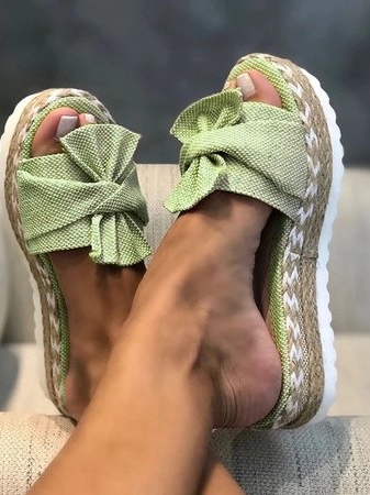 Women Casual Daily Comfy Bowknot Slip On Sandals