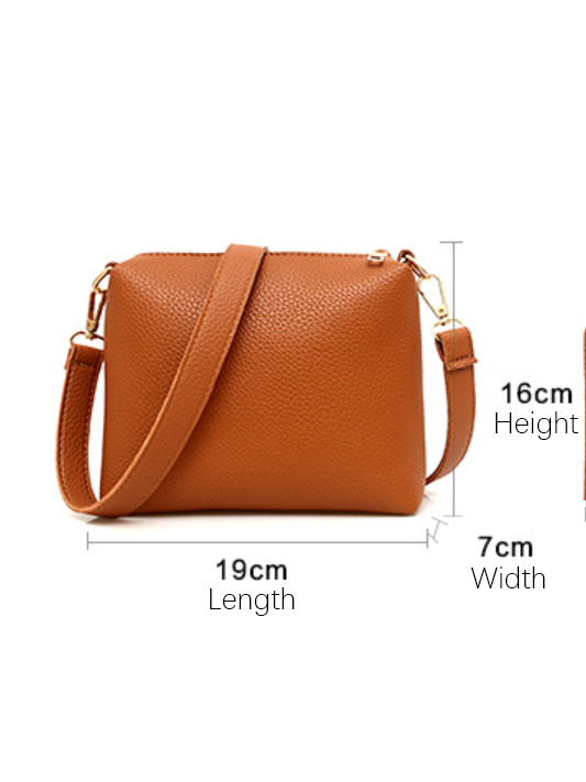 Simple Casual Work 4PCS Set PU Magnetic Closure Crossbody Bag Tote Clutch Purse Shoulder Handbag