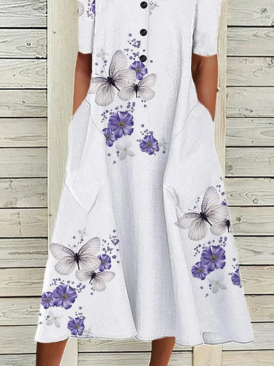 Summer Vacation Butterfly Casual  Dress