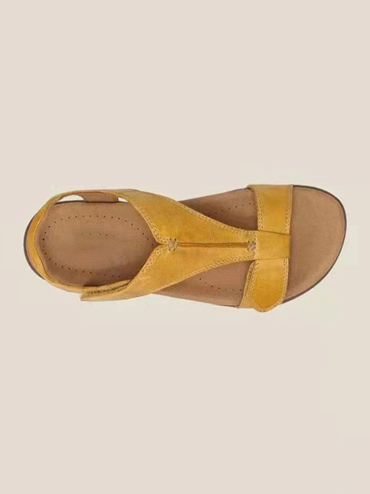 Retro Solid Color Casual Velcro Portable Sandals