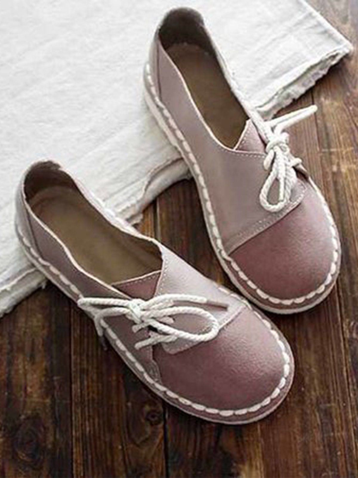 Casual Vintage Round Toe  All Season Flat