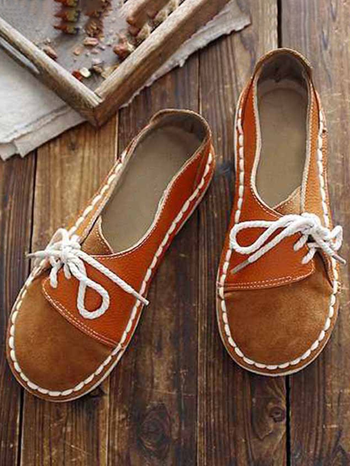 Casual Vintage Round Toe  All Season Flat