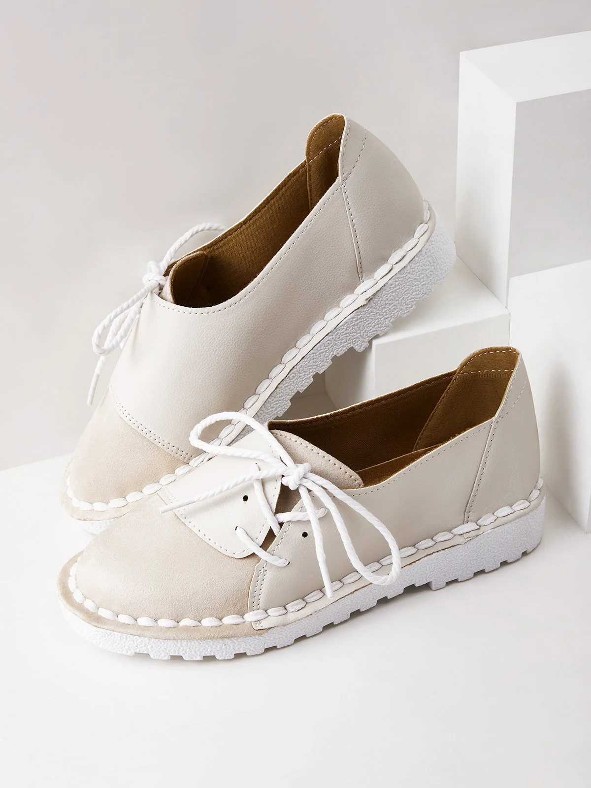 Casual Vintage Round Toe  All Season Flat