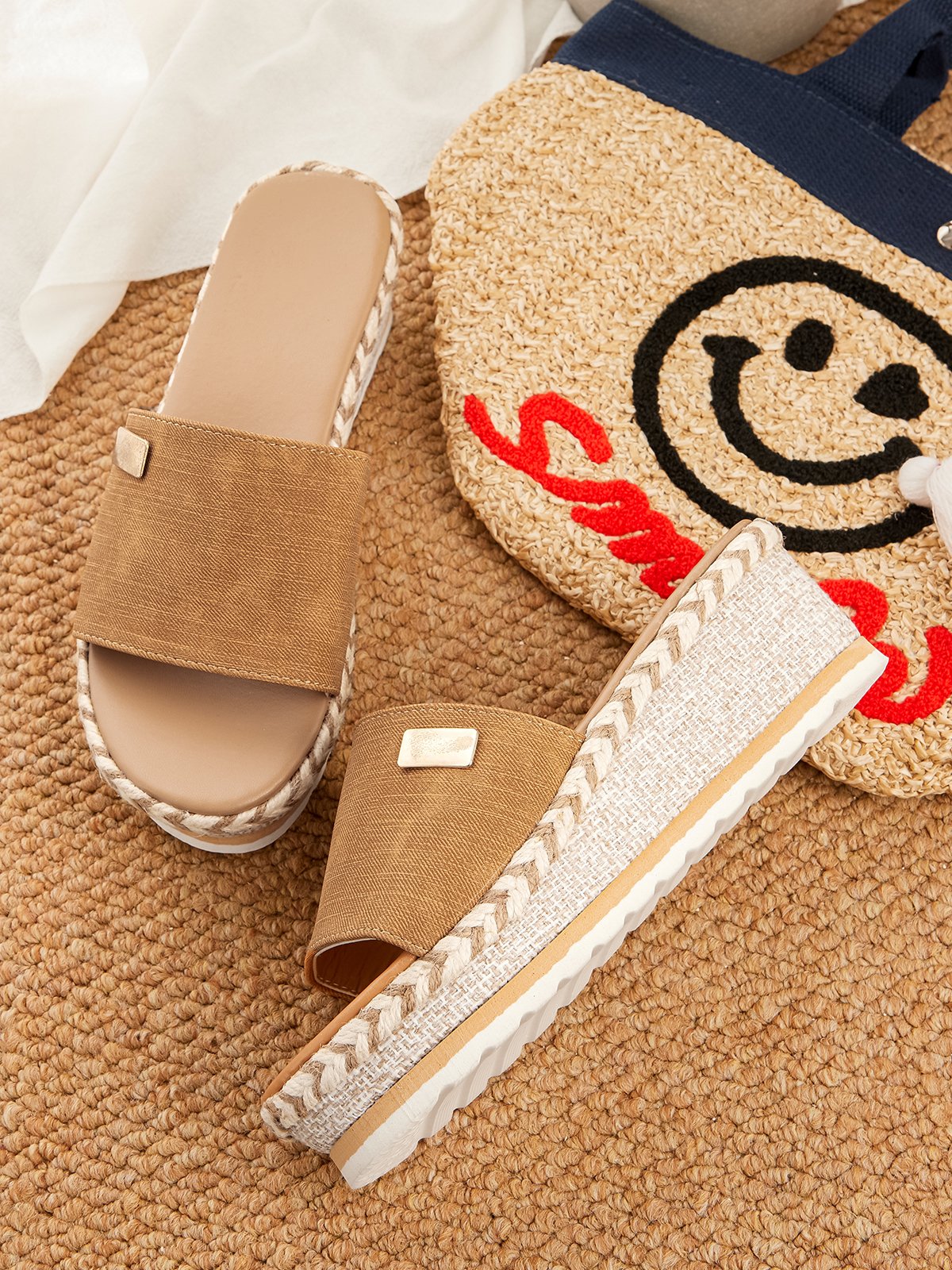 Resort Hemp Rope Sole Wedge Sandals