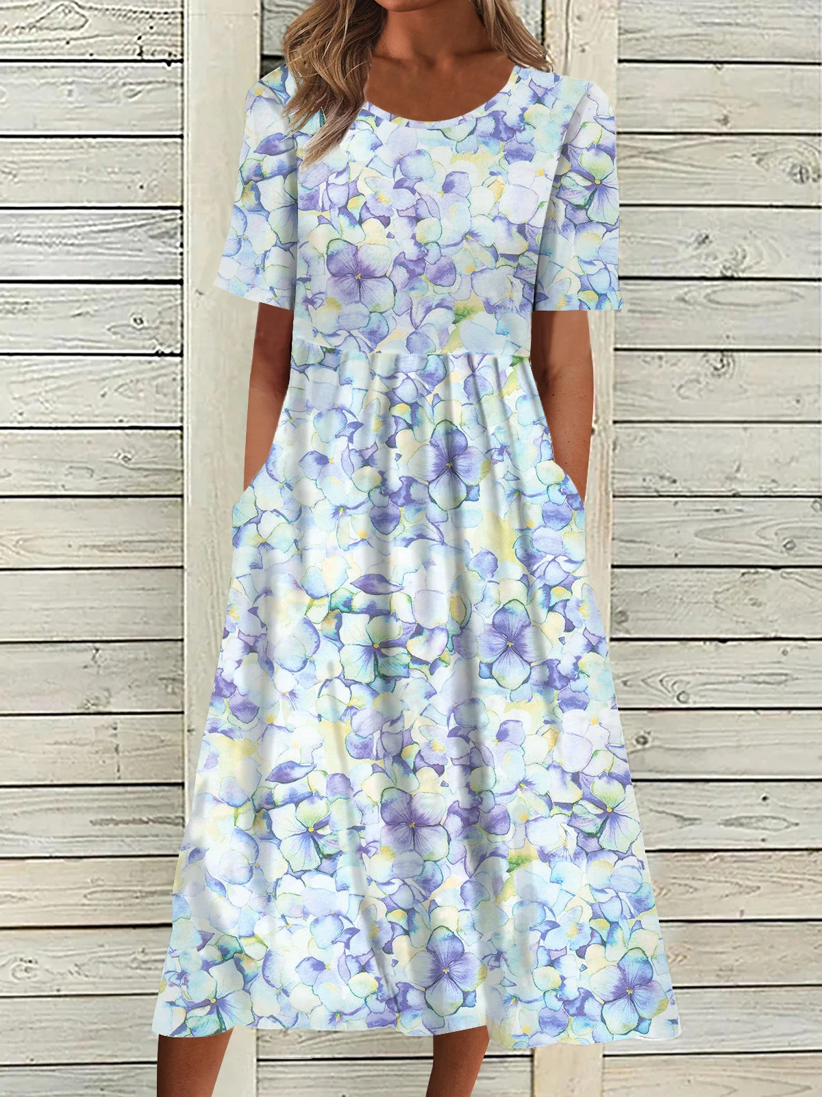 Floral Short Sleeve Woven Dress