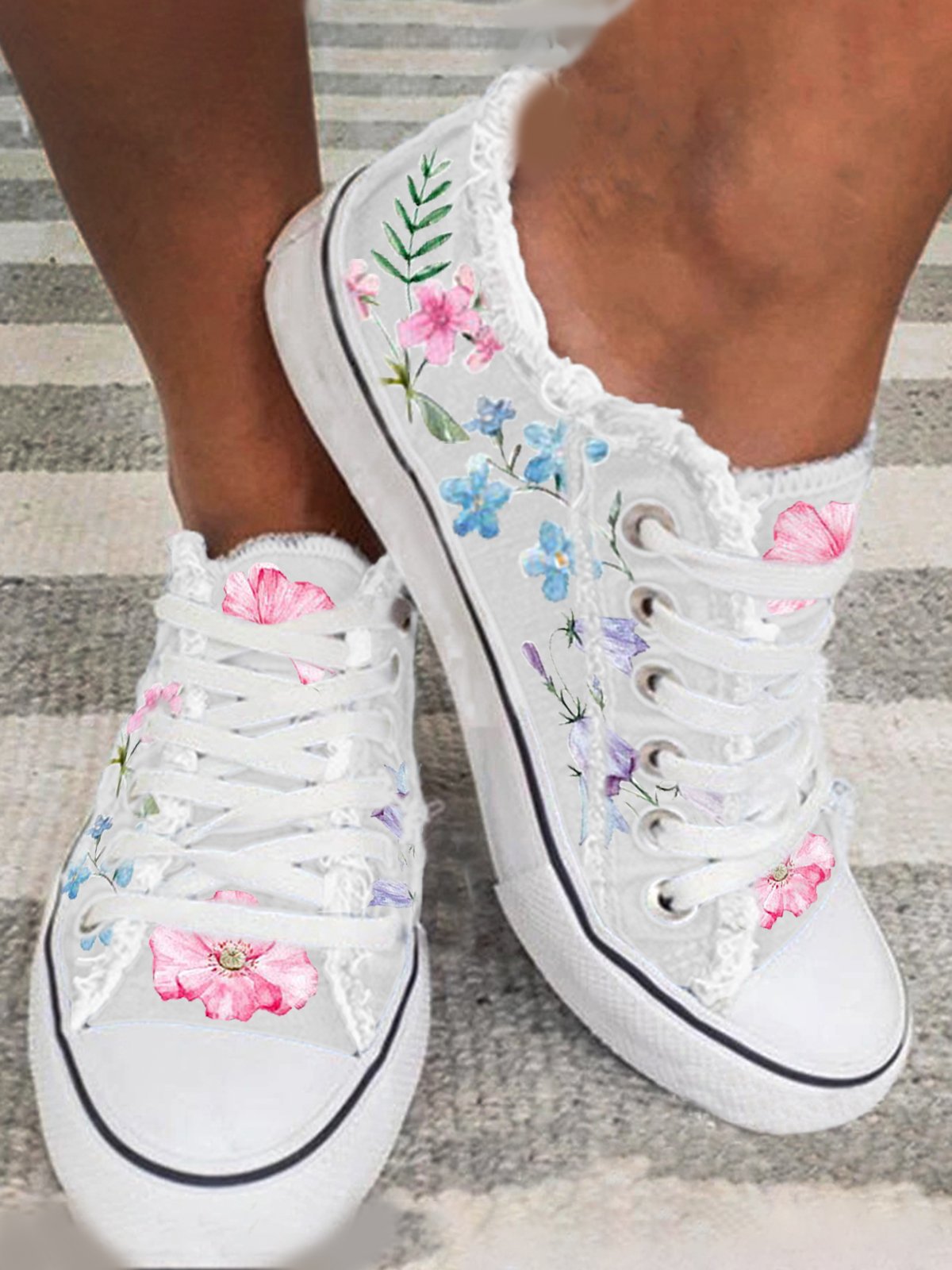 Fashion Floral Ultralight Breathable Sports Canvas Shoes