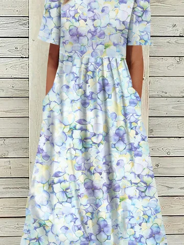 Floral Short Sleeve Woven Dress