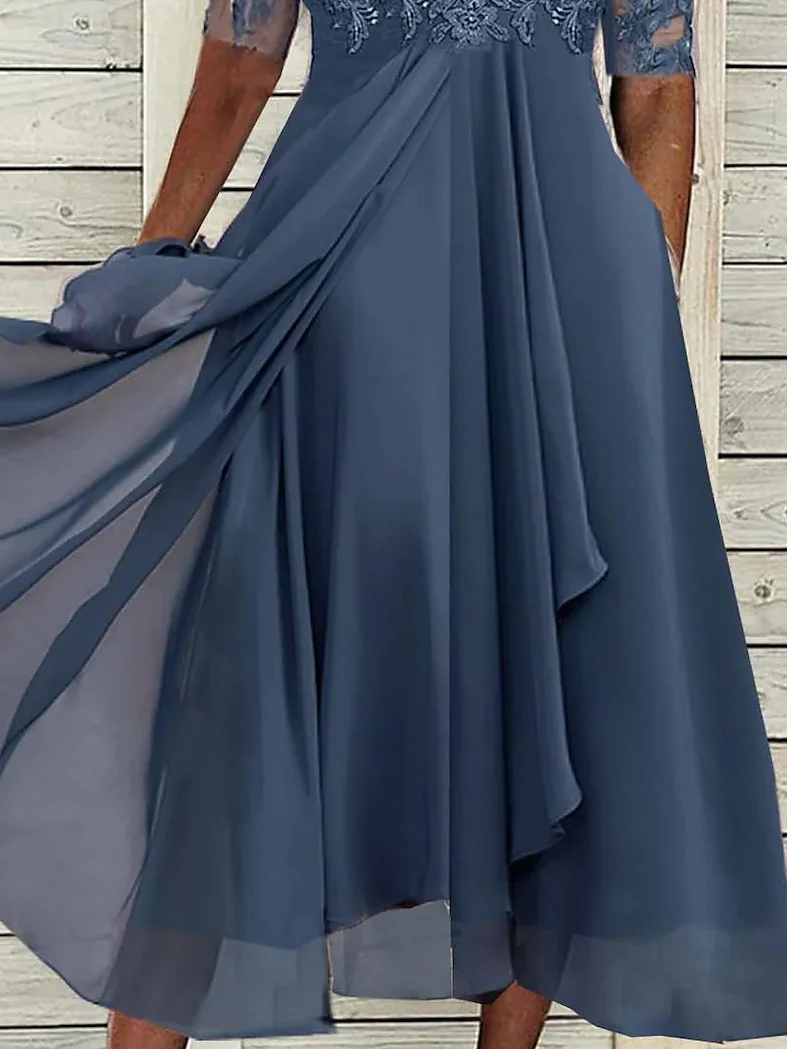 Women's Elegant Mother Of The Bride Dress Wedding Guest Dress