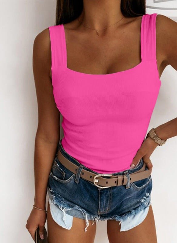 Sexy Skinny Solid Sleeveless Knit Tank