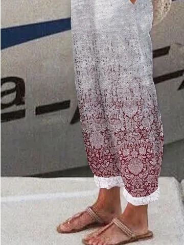 Boho Ombre Ethnic Printed Casual Loosn Pants