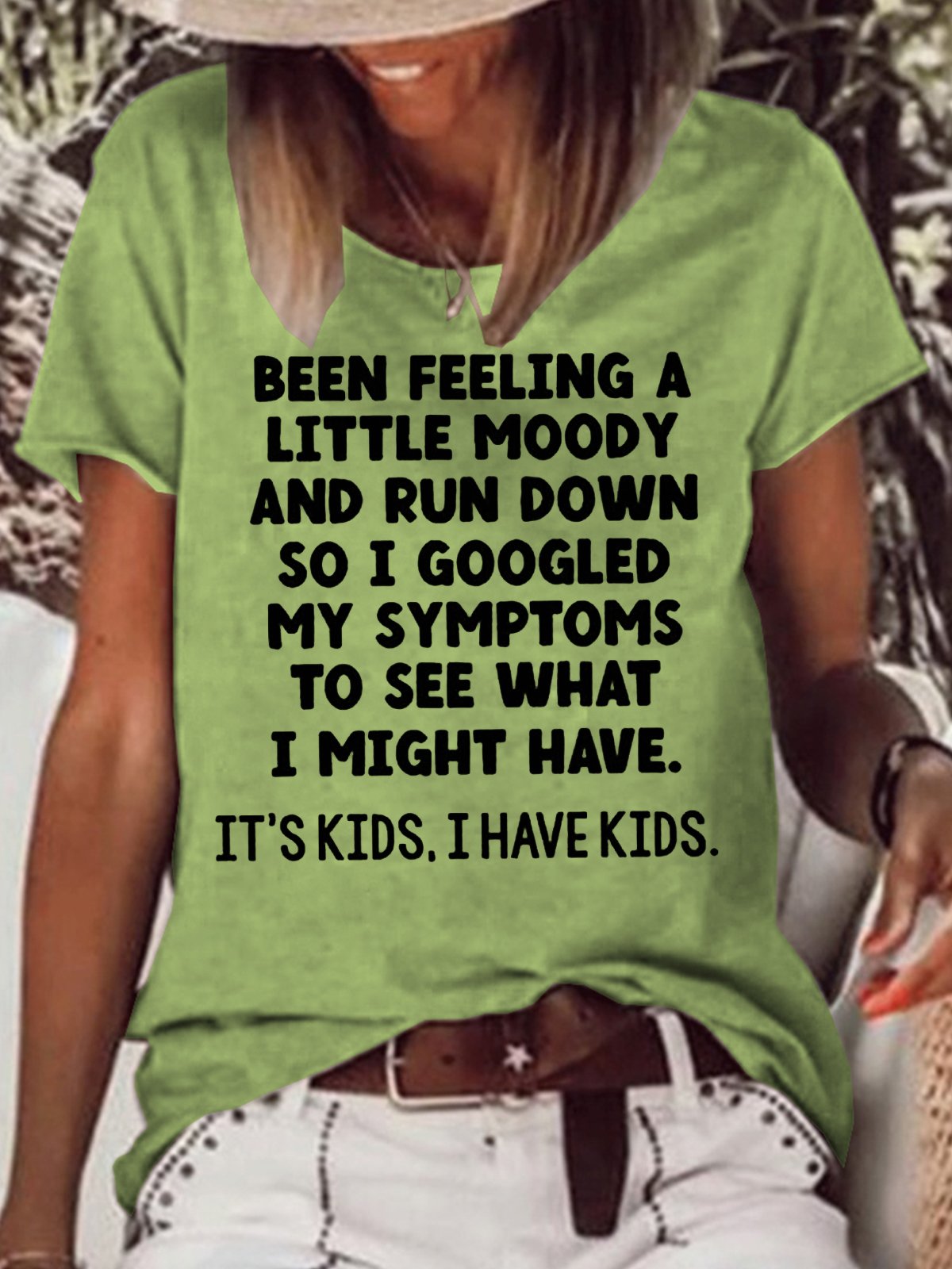 Womens I Have Kids Funny Letter Printed  Casual Short Sleeve  T-Shirt