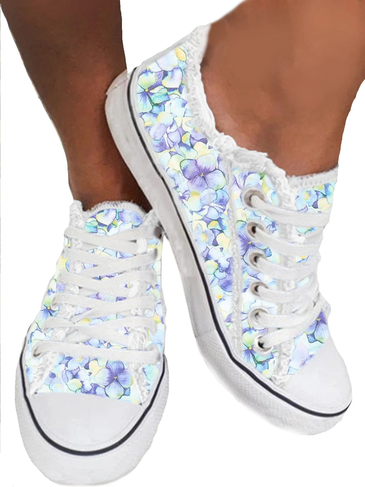 Lightweight Breathable Blue Floral Sneakers Espadrilles