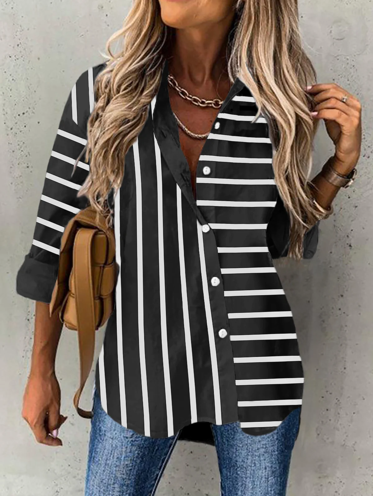 Striped Casual Blouse
