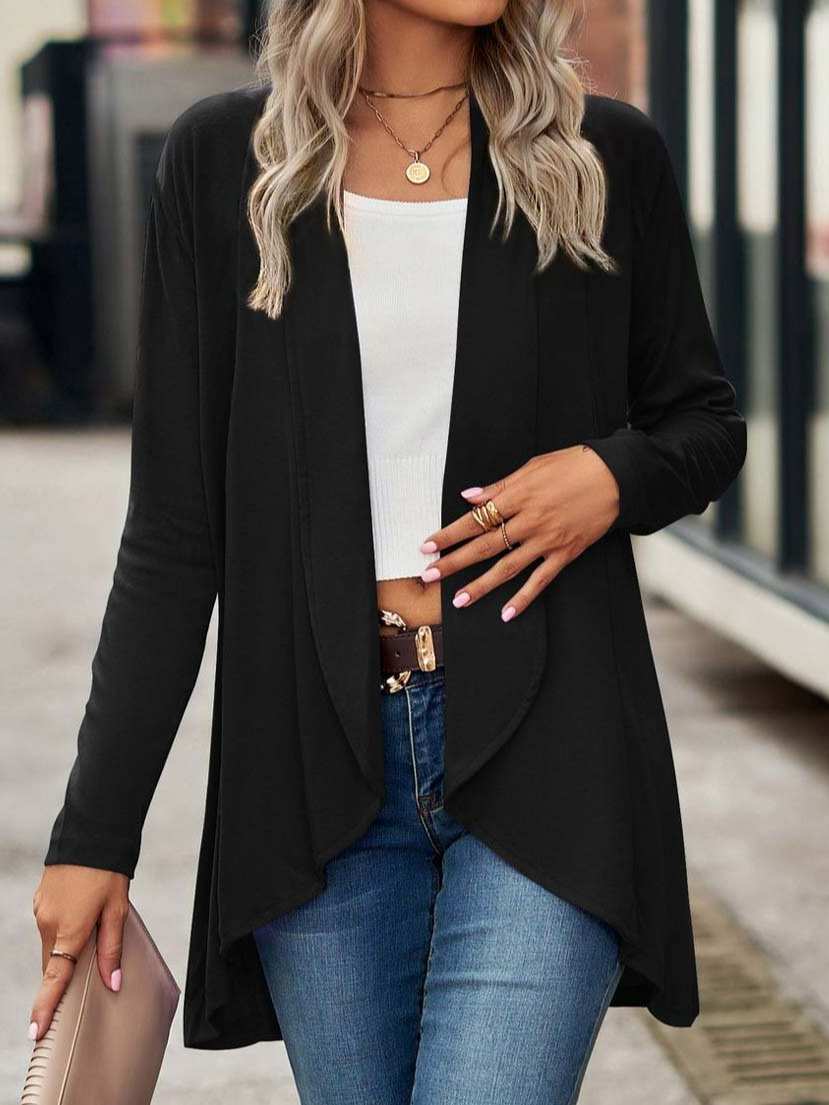 Wrap Loose Casual Daily Plain Winter H-Line Long Sleeve Coat