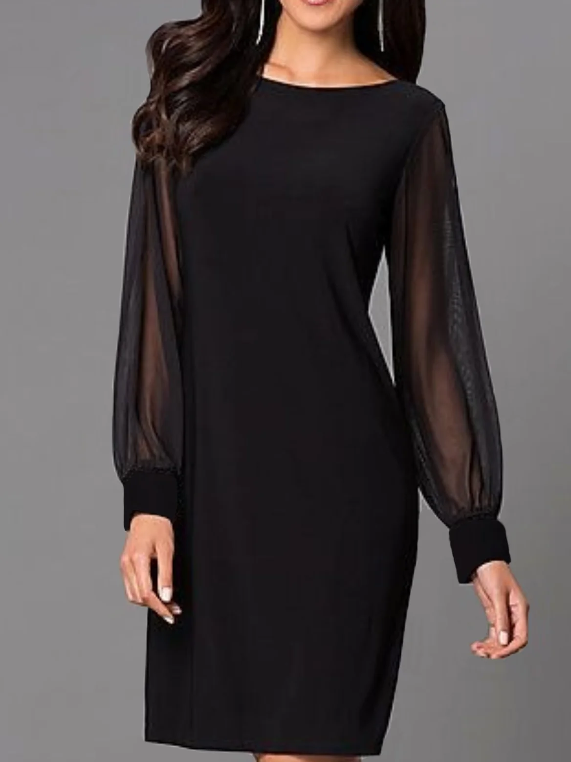 Party Long Sleeve Crew Neck Dress