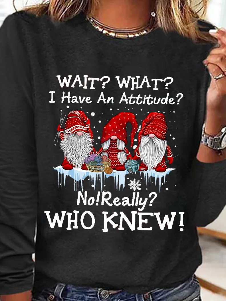 Women Funny  I Have An Attitude? No Regular Fit Long sleeve Top