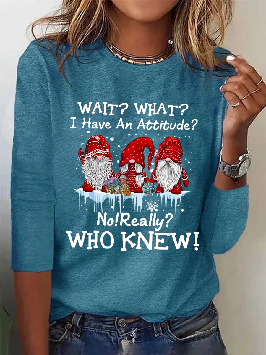 Women Funny  I Have An Attitude? No Regular Fit Long sleeve Top