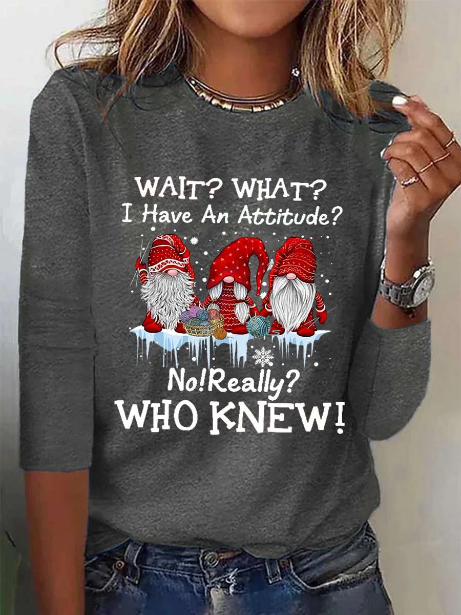 Women Funny  I Have An Attitude? No Regular Fit Long sleeve Top