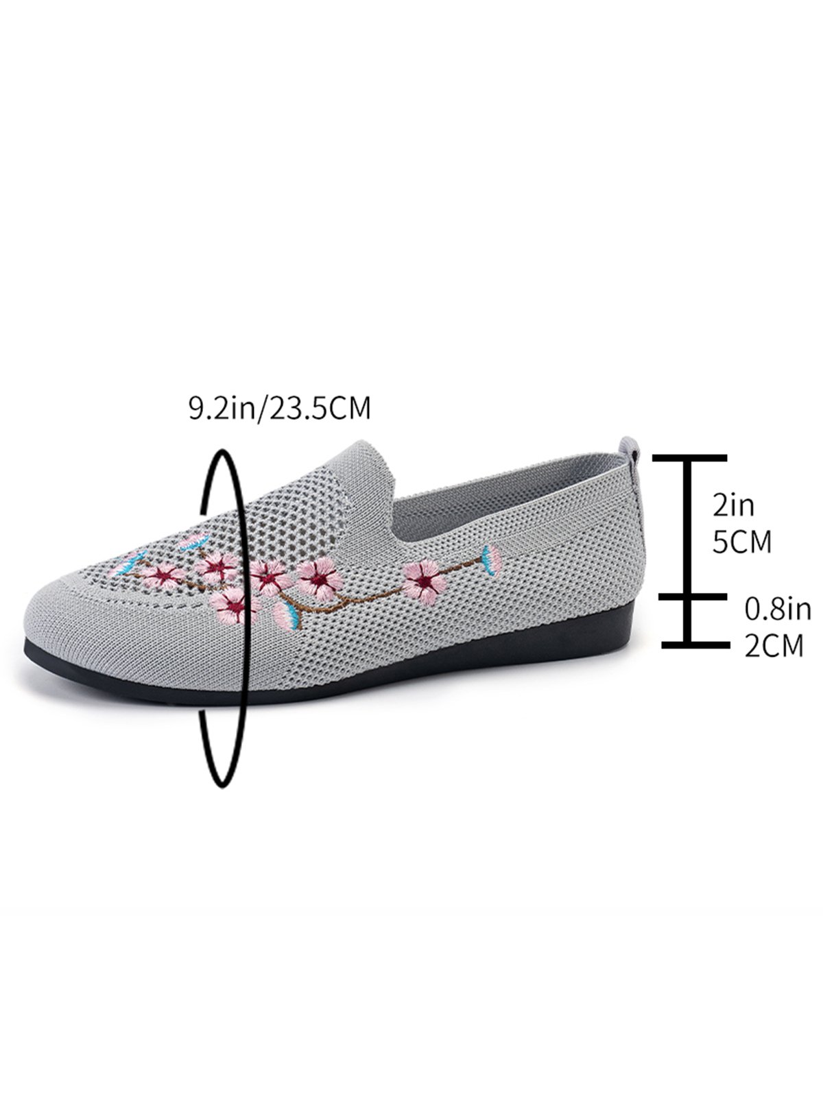 Floral Embroidery Breathable Mesh Fabric Flat Loafers