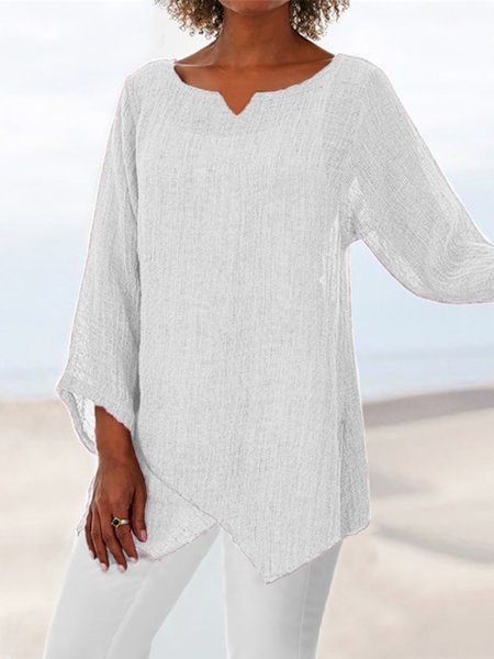 Loose Linen Women Summer Blouse