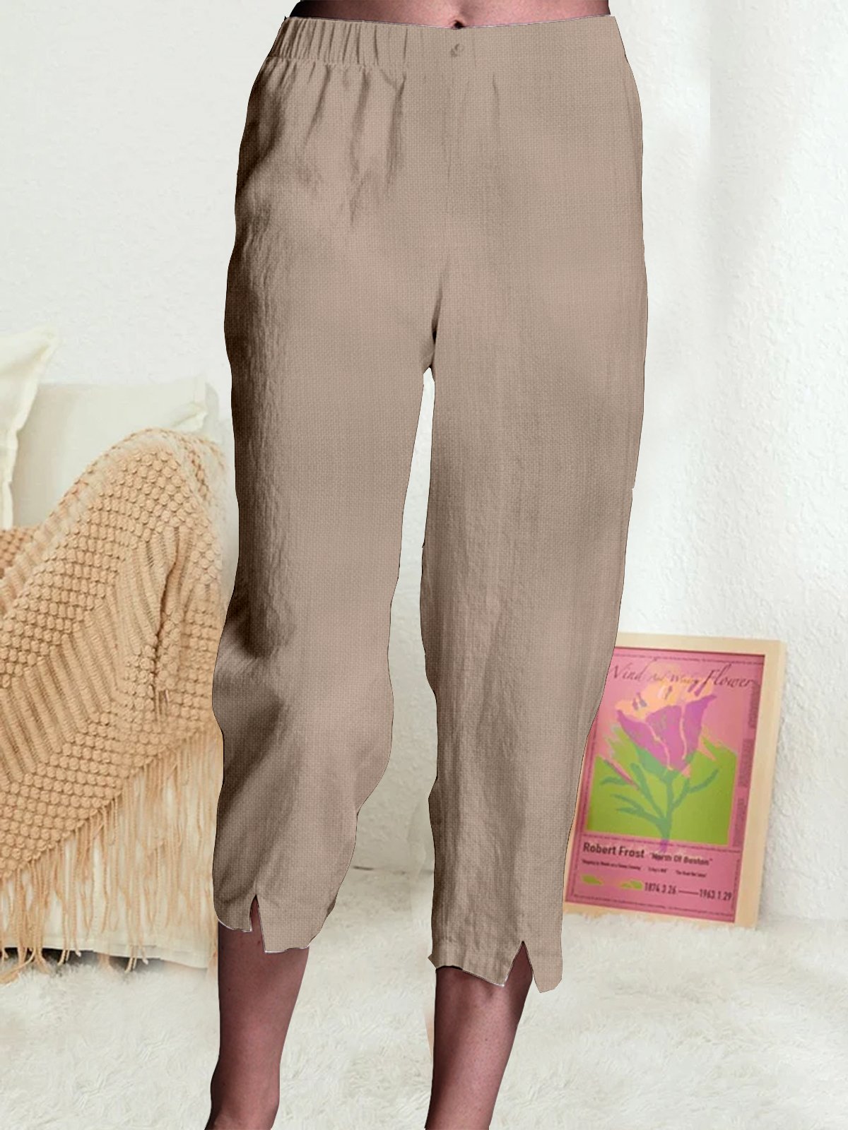 Casual Loose Cotton Plain Pants