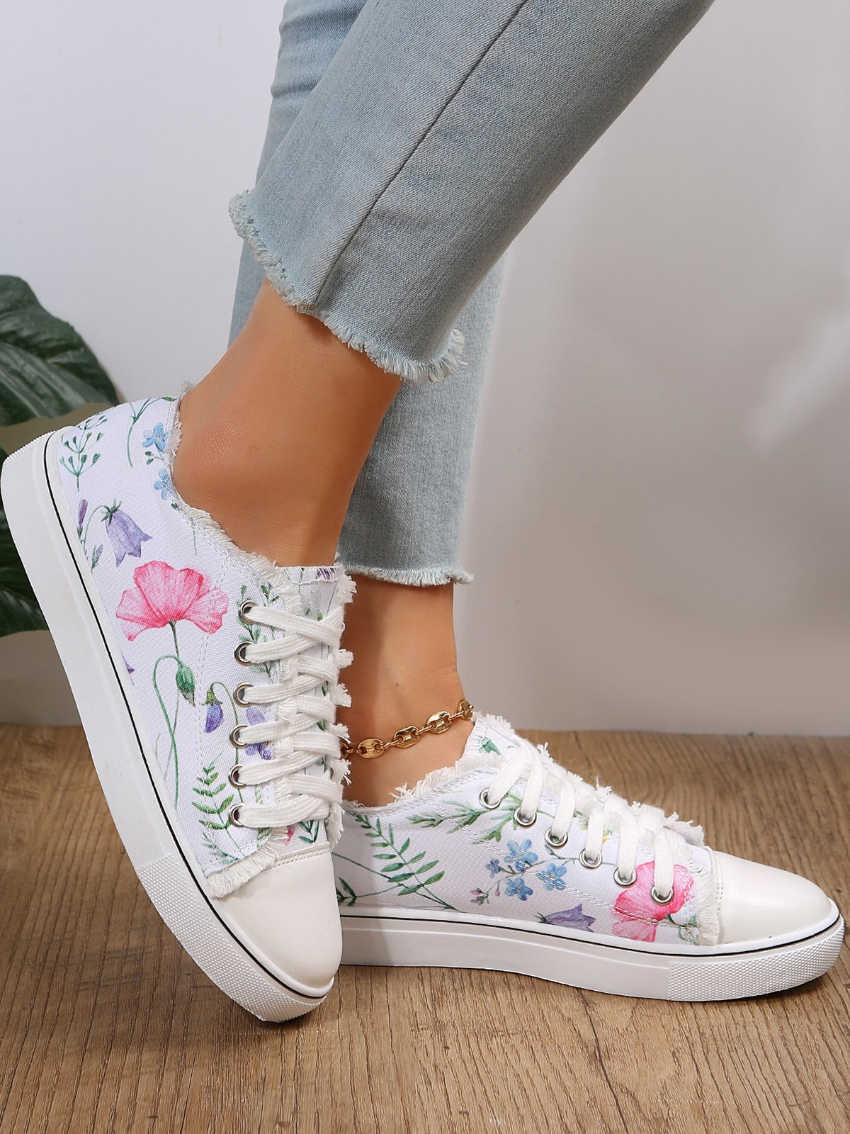 Fashion Floral Ultralight Breathable Sports Canvas Shoes