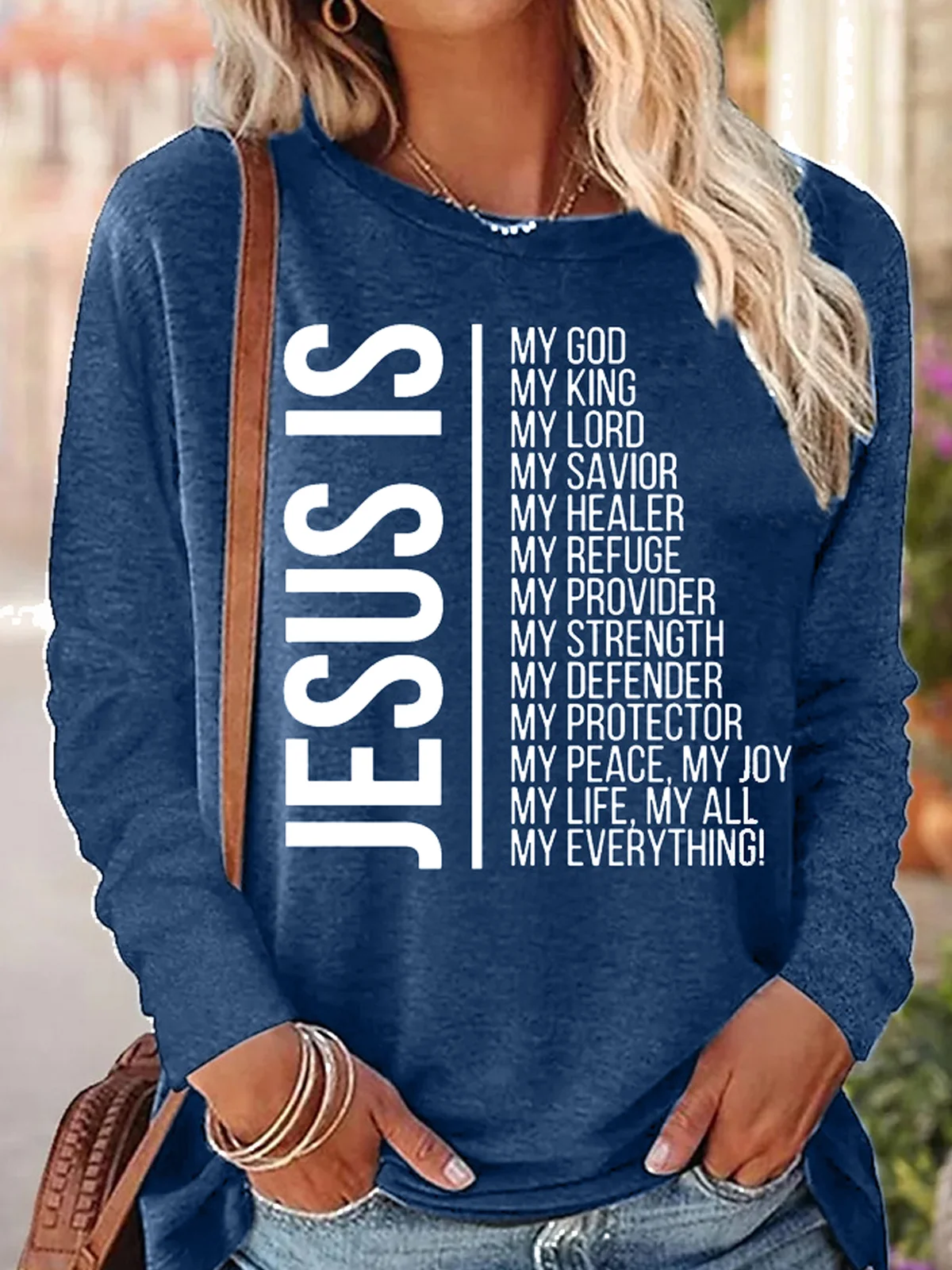 Womens Jesus is my god Crew Neck Top