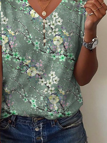 Loose Floral Printed Casual Shirt