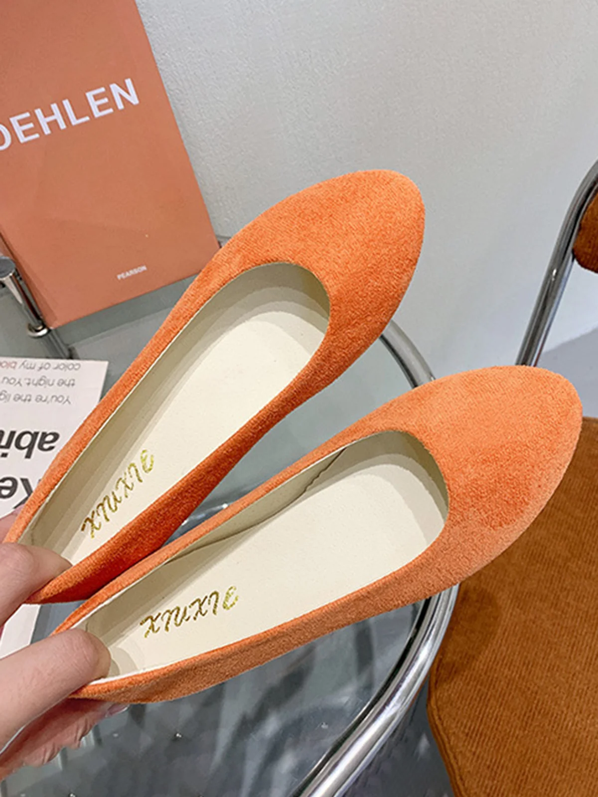 Multi-color Breathable Plain Velvet Simple Non-SlipSlip On Shallow Shoes Non-Slip Flat Heel Shoes