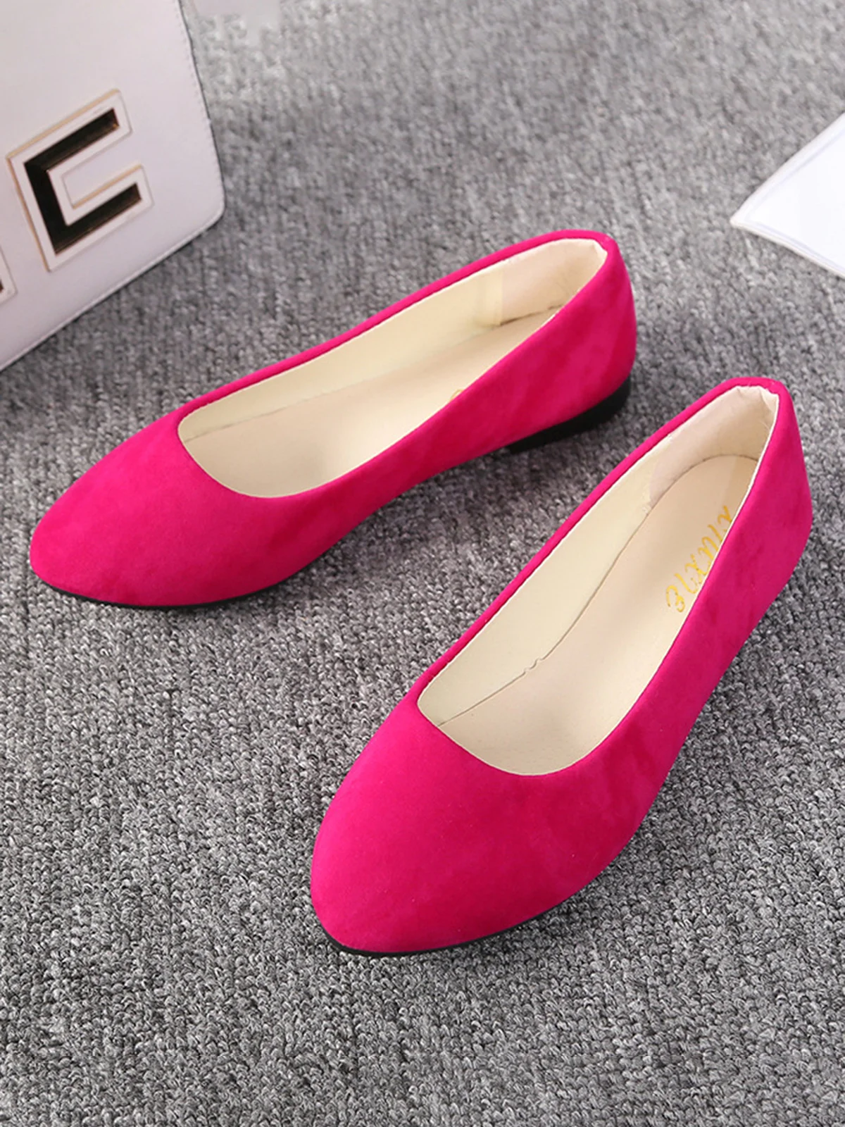 Multi-color Breathable Plain Velvet Simple Non-SlipSlip On Shallow Shoes Non-Slip Flat Heel Shoes