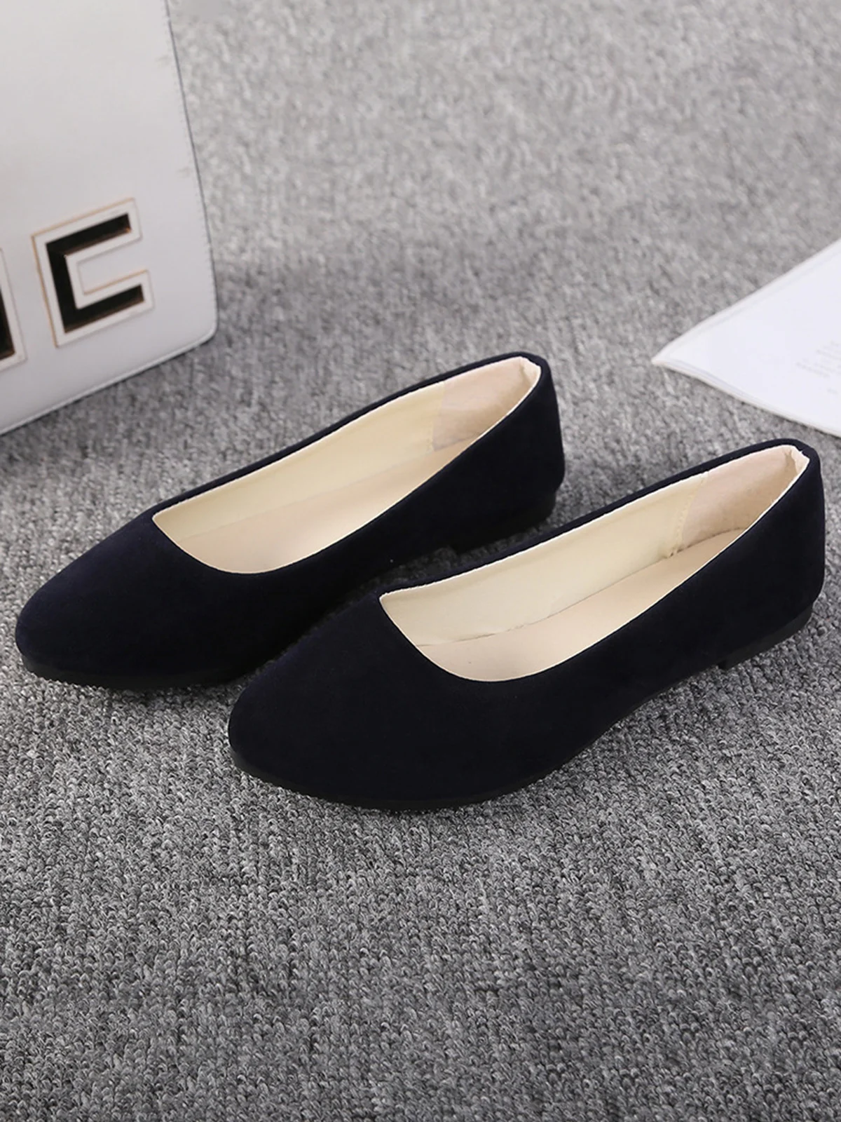 Multi-color Breathable Plain Velvet Simple Non-SlipSlip On Shallow Shoes Non-Slip Flat Heel Shoes