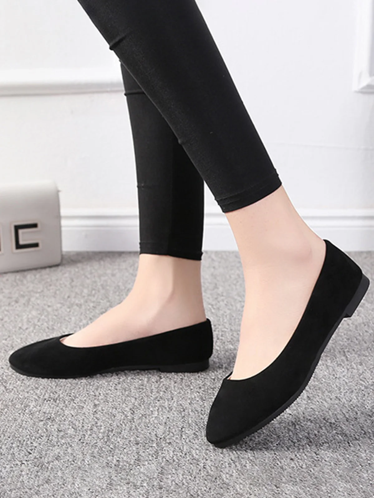 Multi-color Breathable Plain Velvet Simple Non-SlipSlip On Shallow Shoes Non-Slip Flat Heel Shoes